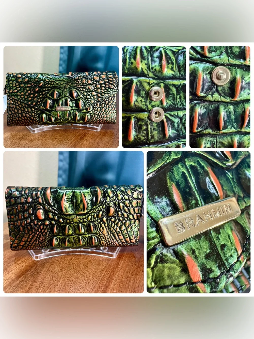 Brahmin NWT Sophia & Veronica - Samba Melbourne - Deep Green & Copper